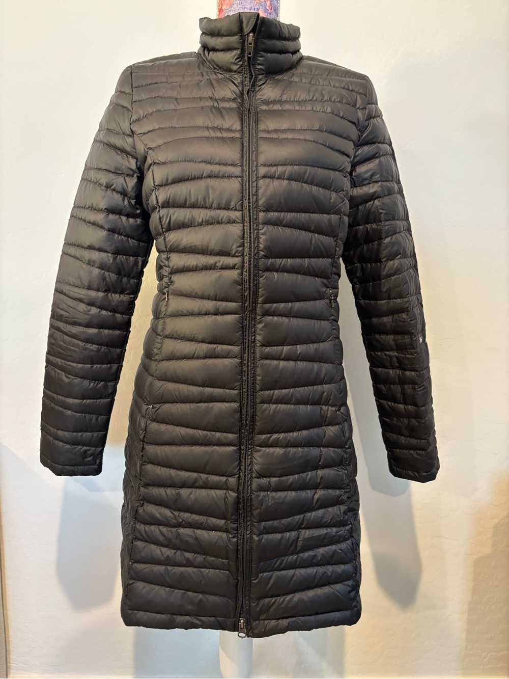 Patagonia Long Quilted Down Puffer Coat in Black